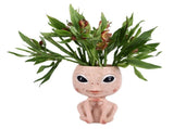 Head Planter Resin Unique Succulent Flower Pot Open Eyed Alien Face Planter Desktop Ornament with V1294-YM0710-3111230268911
