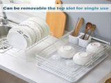 CARLA HOME 2-Tier Dish Drying Rack for Kitchen Counter with Removable Drip Tray, Utensil Holder and LSB-36249