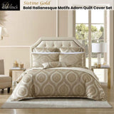 Davinci Sistine Gold Bold Italianesque Motifs Adorn Robed Finish Quilt Cover Set Super King V442-LED-QUILTCS-SISTINE-GOLD-SK