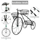 Iron Bicycle Plant Stand Rack Indoor Outdoor Garden V178-66775