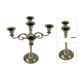 5 Arm Candlestick Holder Iron Retro Decorative Candle Holder Centerpiece for Home Church Cyan V1294-YM0710-3115230100311