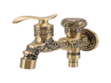 Water Tap 2 Handles 1 Hole Oil Rub Antique Dragon Carved Brass Faucet for Bathroom Sink Countertop V1294-YM0523-3112220035411
