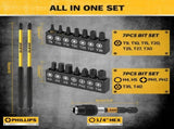 ELEAD 35Pcs Magnetic Nut Driver Bit Set Metric SAE 1/4" Hex Drill CR-V Steel V465-AU-70136