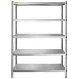VEVOR Stainless Steel Shelves 47.5x18 Inch 5 Tier Adjustable Shelf Storage Unit Stainless Steel Rack V952-BXGHJ5C48X18.5YC1V0