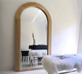 Interior Ave - Sierra Arched Step Mirror Signature Sculptural Natural Wood Statement Piece V355-IA-DM-SN
