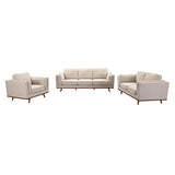 32 Seater Sofa Beige Fabric Lounge Set for Living Room Couch with Wooden Frame V43-SET-YOK-3+2-BG