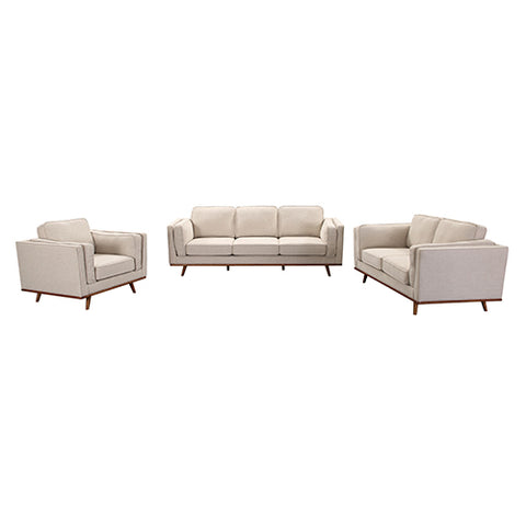 321 Seater Sofa Beige Fabric Lounge Set for Living Room Couch with Wooden Frame V43-SET-YOK-3+2+1-BG
