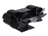 6 Blades Heat Powered Stove Fan Dual Head Fireplace Fan Home Non Electric Fan Black V1294-YM0512-3114220099911