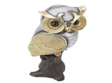 Owl Figurine Statue Resin Owl Sculpture Standing On Stump for Home Porch Patio Lawn Yard Decoration V1294-YM0901-3115240062911