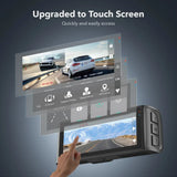 4K Dash Camera with Touch Screen, Black, Front and Rear, 64GB Card Included V178-59118