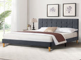 Levede Fabric Bed Frame Double Mattress Grey BF1041-D-GY