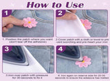 24pcs Flower Iron on Patches, Cute Daisy Flower Patch for Clothes, Sew on Embroidered Applique V1259-DP01-A-3256