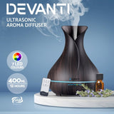 Devanti Aroma Diffuser Aromatherapy Dark Wood 400ml DIFF-519W-DW
