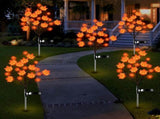 Solar Maple Leaf Branch Lights with 20 Warm LEDs, 8 Lighting Modes & IP65 Waterproof, Auto On/Off V1341-ZY-3Z3RS7QU-1PCS-PUMPKIN-SMALLMAPLE