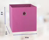 SORTI 33x33x27 CM Dark Pink 6-Pack Foldable Storage Cubes - Fabric Bookcase Organizers for Toys and V510-333733_DARKPINK_6X