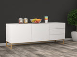 Levede Buffet Sideboard Storage Cabinet White CH1078-WH