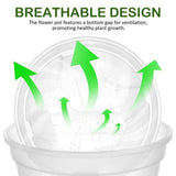 4Pcs Plastic Plant Pots with Drainage Holes Breathable Design for Indoor and Garden Use V1366-AZ2-W-18774