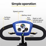 EQUIPMED Electric Mobility Scooter Portable Folding for Elderly Older Adult, SmartRider Black & Blue V219-EQMOHC07A