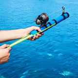 Catapult Fishing Rod, Compact Rocket Launcher Fishing Pole with Fishing Reel Combo for Saltwater & V1366-AZ2-W-11630