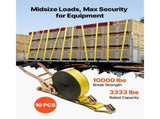 Ratchet Straps, 50.8 mm x 9.1 m, Heavy Duty Tie Down Straps with Double J Hook, 4536 kg Break V952-SJGJLD2X3010VZ6IN001V0