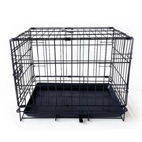 42" Pet Dog Cage Kennel Metal Crate Enlarged Thickened Reinforced Pet Dog House V360-PTDC0007-BK-42