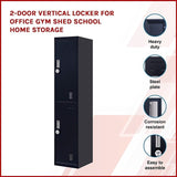 2-Door Vertical Locker for Office Gym Shed School Home Storage V63-832481