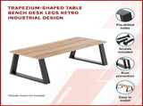 Trapezium-Shaped Table Bench Desk Legs Retro Industrial Design Fully Welded - Black V63-834821