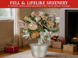 Christabelle 36cm Christmas Tabletop Topiary with Jewelled Baubles and Pine Cone 112_GUE518