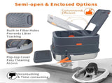 P&P Jumbo Stainless Steel Cat Litter Box for Multi-Cats Large Toilet Box with Removable Lid V767-P-ZM1828