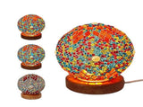 Mosaic Glass Lamp USB Powered 3 Colors Stepless Dimming Decorative Glass Night Light with Wood Base V1294-YM0901-240716FB03-3