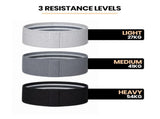 PROFLEX 3-Piece Hip Resistance Band with Storage Bag, Grey, Dark Grey, Black Pack V219-FTNRBSFT3GBA
