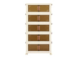Artiss 5-Tier Foldable Storage Cabinet Stackable Box Clear Magnetic Door White SC-5T-4527-WH