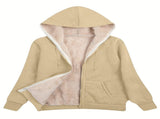 Fleece-Lined Hooded Jacket Women'S Winter Jacket Autumn Winter Coat Hooded - Light Gray - Size XL V1102-M-APP-74333C-LIGH-XLAUXLEU52