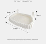 Grey Plush Cat Window Hammock with Strong Suction Cups, Faux Rabbit Fur Pet Bed for Cats and Small V888-ELOSUNG48636