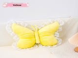 Yellow Elegant Butterfly Lace Throw Pillow 60x45cm Soft Decorative Cushion for Sofa Bedroom Office V888-ELOSUNG43222