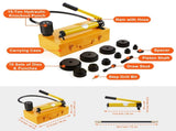 15 Ton Hydraulic Knockout Punch Kit, 1/2" to 4" Conduit Hole Cutter Set, KO Tool Kits with Puncher V952-SD15T240CR2MM8SYBV0