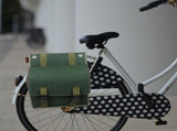Large Capacity Green Vintage Canvas Bike Side Saddle Bag Motorcycle Gear Pouch for Cycling V1192-AZ-W-28374
