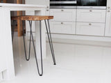 Set of 4 Industrial Retro Hairpin Table Legs 12mm Steel Bench Desk - 71cm Black V63-835001
