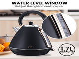 Pronti 1.7L Rose Trim Collection Kettle - Black KTL-017-GST-BK