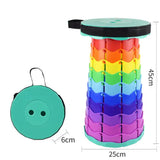 Rainbow Telescopic Stool - Collapsible, Portable, Foldable, and Adjustable Compact Chair V888-ELOSUNG10709