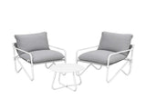 Gardeon Outdoor Bistro Set 3 Piece Patio Furniture Conversation Table and Chairs Grey ODF-BISTRO-STL-GR