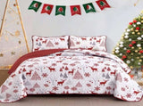 Snowflake Pattern nordic Christmas Queen Bedspread Set V745-AC080444Q13U
