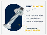 1/2" x 4" Zinc Carriage Bolt Kit, Grade 307A by Makers Bolt V1258-DP02-F-79