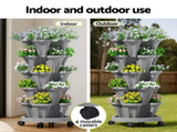Green Fingers Raised Garden Bed 5 Tier Vertical Garden Grey Strawberry Stackable Planters Herbs GARDEN-PLASTIC-25L-GR