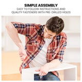 Kingston Slumber Wooden Single Sofa Bed Frame with Storage Drawers - White V219-BEDBFSKSS1WA