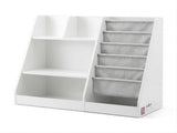 Keezi Kids Bookshelf Wood Bookcase Toddler Toys Storage Rack Display Shelves FURNI-N-BOOK-MCT-WH