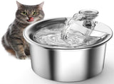 Beginner Package Stainless Steel Pet Water Fountain with Automatic Power-Off -Plug Not Included V888-ELOSUNG10109
