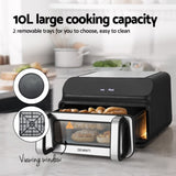 Devanti Air Fryer 10L LCD Kitchen Oven AF-K-G-10L-BK-SS