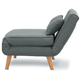 Sarantino Adjustable Chair Single Sofa Bed Faux Linen - Dark Grey SOFA-M13-LNN-DGY