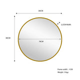 Metal Round Mirror 80cm - Gold V292-MIRR-ARCH0033